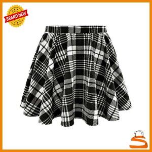 Plus Size Stretchy Mini Skirt with Hidden Zipper, A-Line Swing Fit